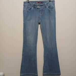 Vintage Y2K Chiqle Wide Leg Denim Jeans Boho Trendy Size 9/29
